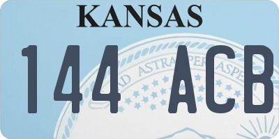 KS license plate 144ACB