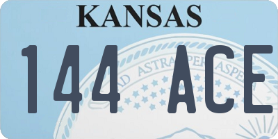 KS license plate 144ACE