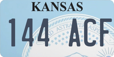 KS license plate 144ACF