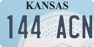 KS license plate 144ACN