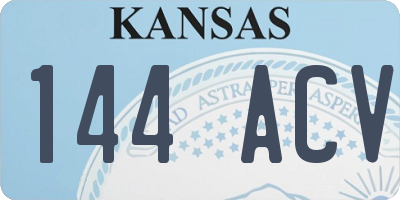 KS license plate 144ACV