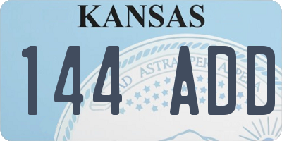 KS license plate 144ADD