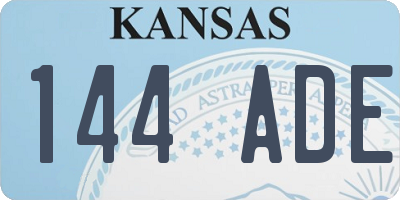 KS license plate 144ADE