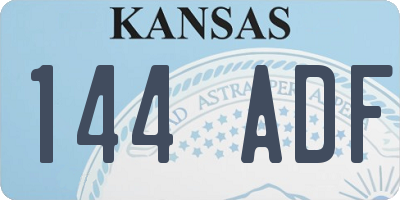 KS license plate 144ADF