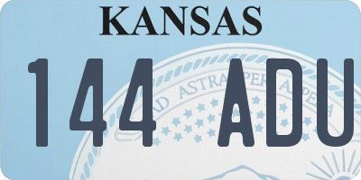 KS license plate 144ADU