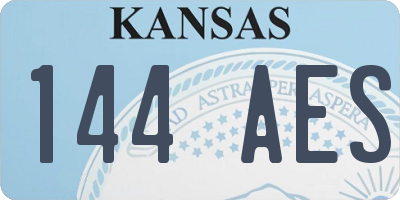 KS license plate 144AES