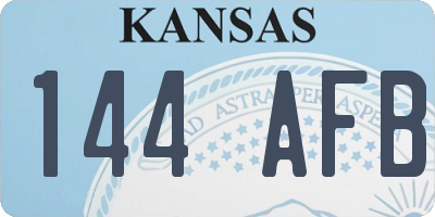 KS license plate 144AFB