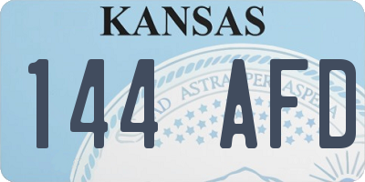 KS license plate 144AFD