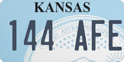 KS license plate 144AFE