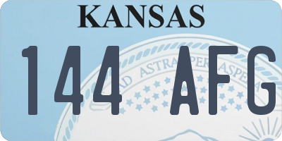 KS license plate 144AFG