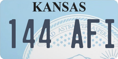 KS license plate 144AFI