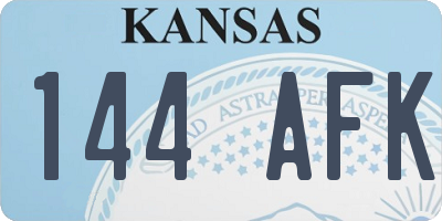 KS license plate 144AFK