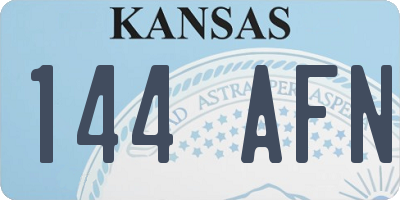 KS license plate 144AFN