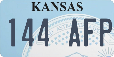 KS license plate 144AFP