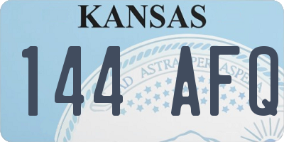 KS license plate 144AFQ