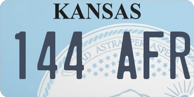 KS license plate 144AFR