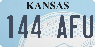 KS license plate 144AFU
