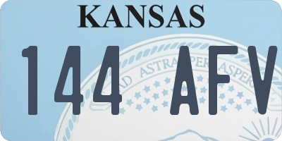 KS license plate 144AFV
