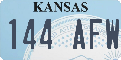 KS license plate 144AFW