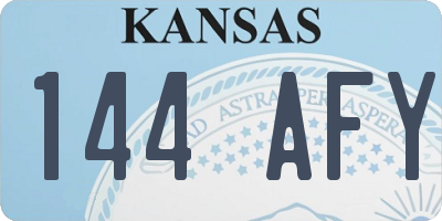 KS license plate 144AFY