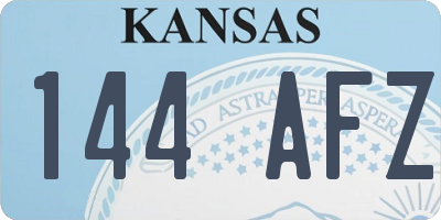 KS license plate 144AFZ