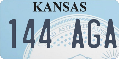 KS license plate 144AGA