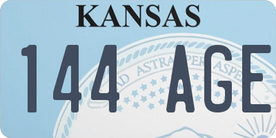 KS license plate 144AGE