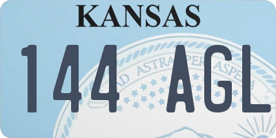 KS license plate 144AGL