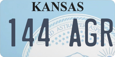 KS license plate 144AGR