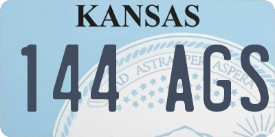 KS license plate 144AGS