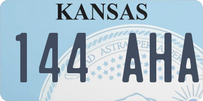 KS license plate 144AHA