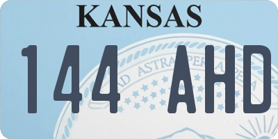 KS license plate 144AHD