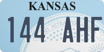 KS license plate 144AHF