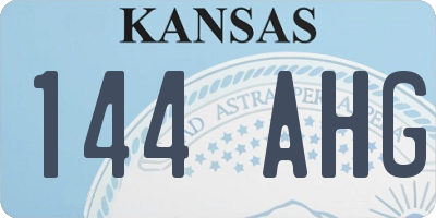 KS license plate 144AHG