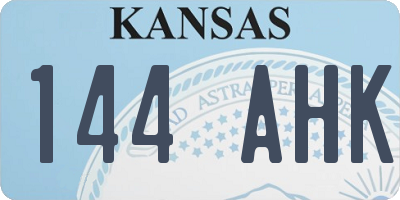 KS license plate 144AHK