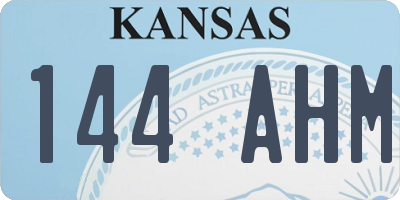 KS license plate 144AHM