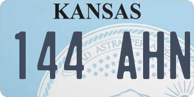KS license plate 144AHN