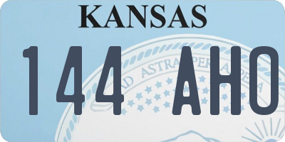 KS license plate 144AHO