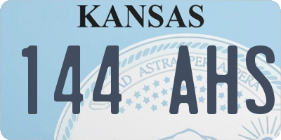 KS license plate 144AHS