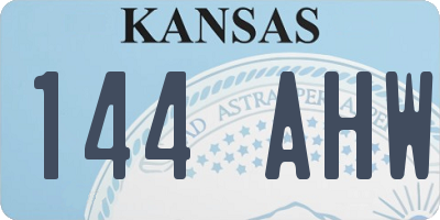 KS license plate 144AHW