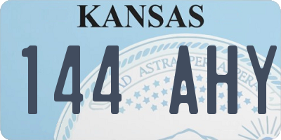 KS license plate 144AHY