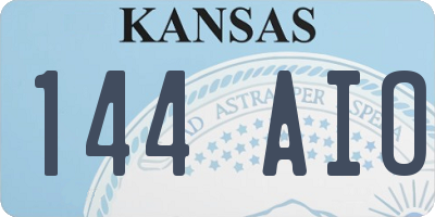 KS license plate 144AIO