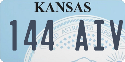 KS license plate 144AIV