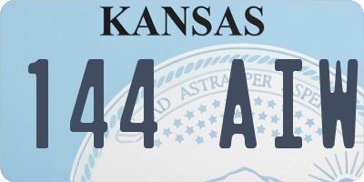 KS license plate 144AIW