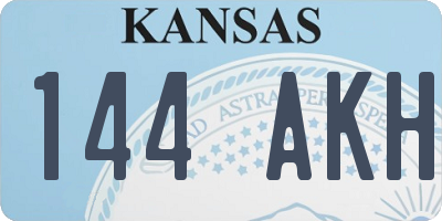 KS license plate 144AKH