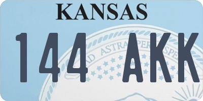 KS license plate 144AKK