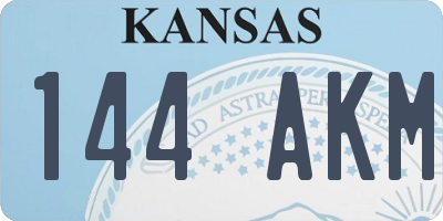 KS license plate 144AKM