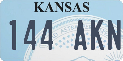 KS license plate 144AKN