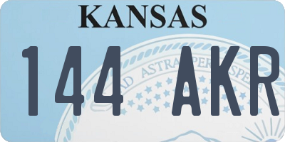 KS license plate 144AKR