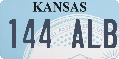KS license plate 144ALB